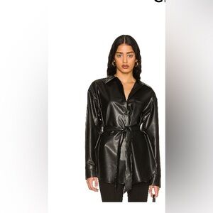 L'Academie leather jacket with tie NEVER WORN